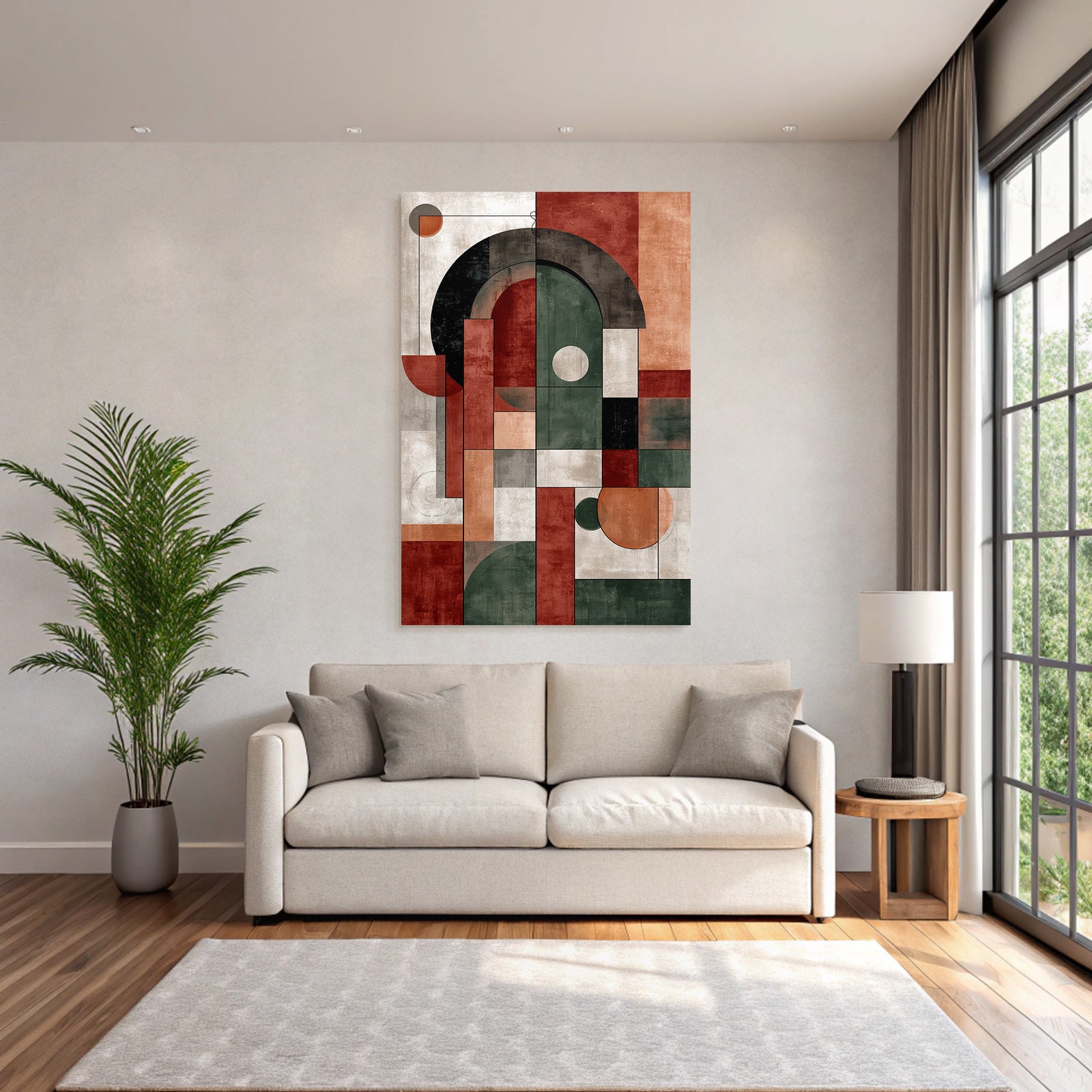 Abstrakte Geometrische Kunst Mit Erdtoenen