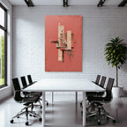 Abstrakte Kunst Geometrische Formen Und Blumenelemente Coralle Background
