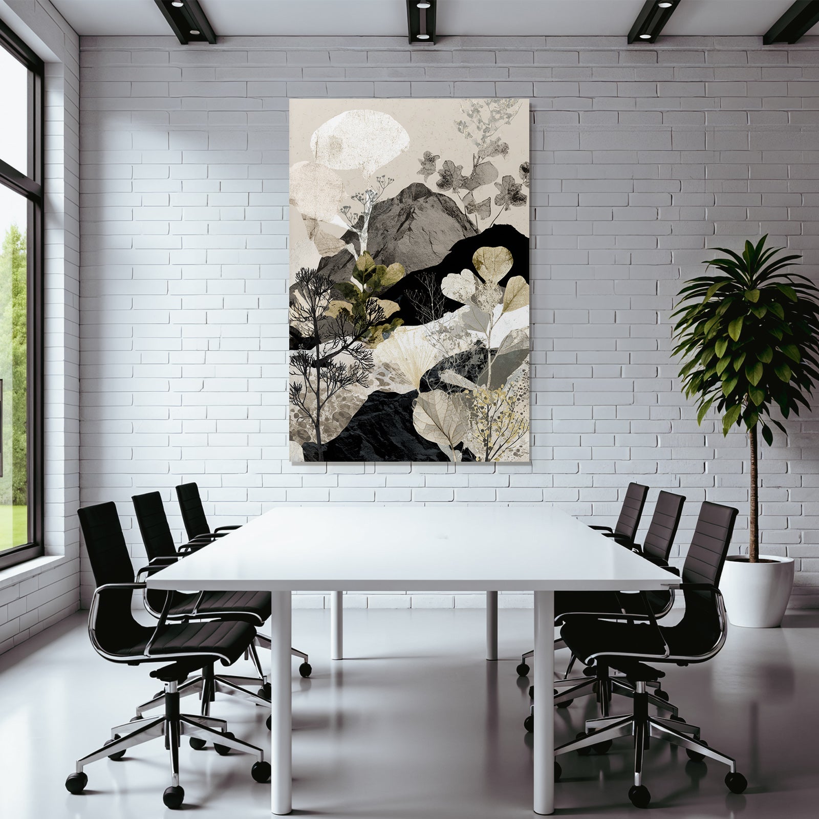 Abstrakte Pflanzenlandschaft Minimalismus Collage