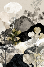 Abstrakte Pflanzenlandschaft Minimalismus Collage | Collagen | Kunstgattungen