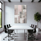 Abstrakte Zusammensetzung Texturierte Panels In Grau Rosa Und Weiss