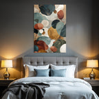 Abstraktes Design Mit Blaettern Und Kreisformen Earthetoene Und Harmonische Farben