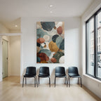 Abstraktes Design Mit Blaettern Und Kreisformen Earthetoene Und Harmonische Farben