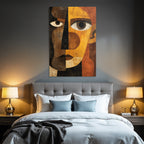 Abstraktes Portrait Geometrische Formen Farbkontraste Cubistischer Stil