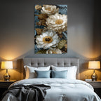 Blumen Peonies Mit Blattern Und Fernen Vintage Stil