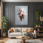 Blumenbouquet Modernes Kunstwerk Mit Blauen Hintergrund