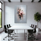 Blumenbouquet Modernes Kunstwerk Mit Blauen Hintergrund