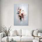 Blumenbouquet Modernes Kunstwerk Mit Blauen Hintergrund
