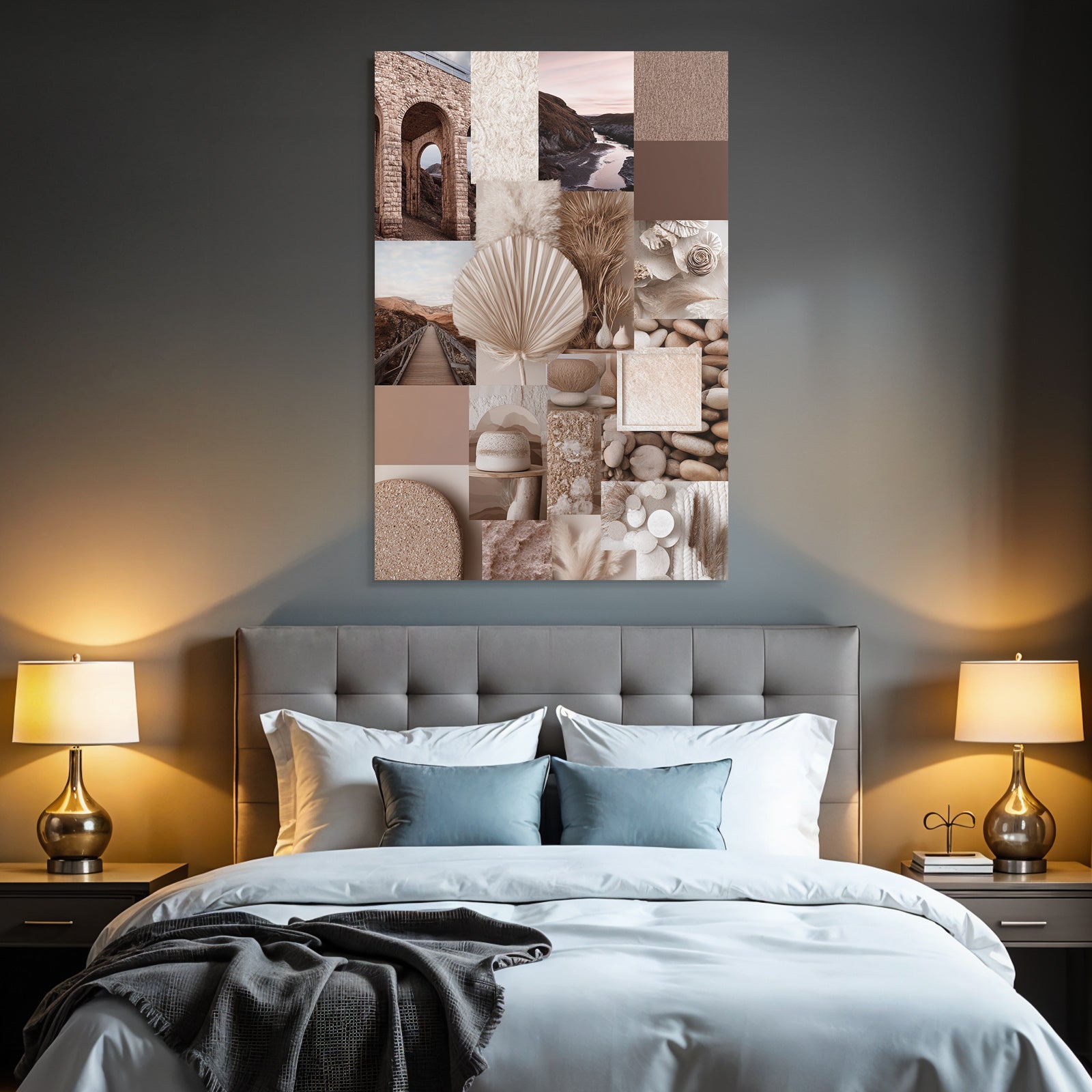 Erdige Texturen Materialien Collage Moodboard