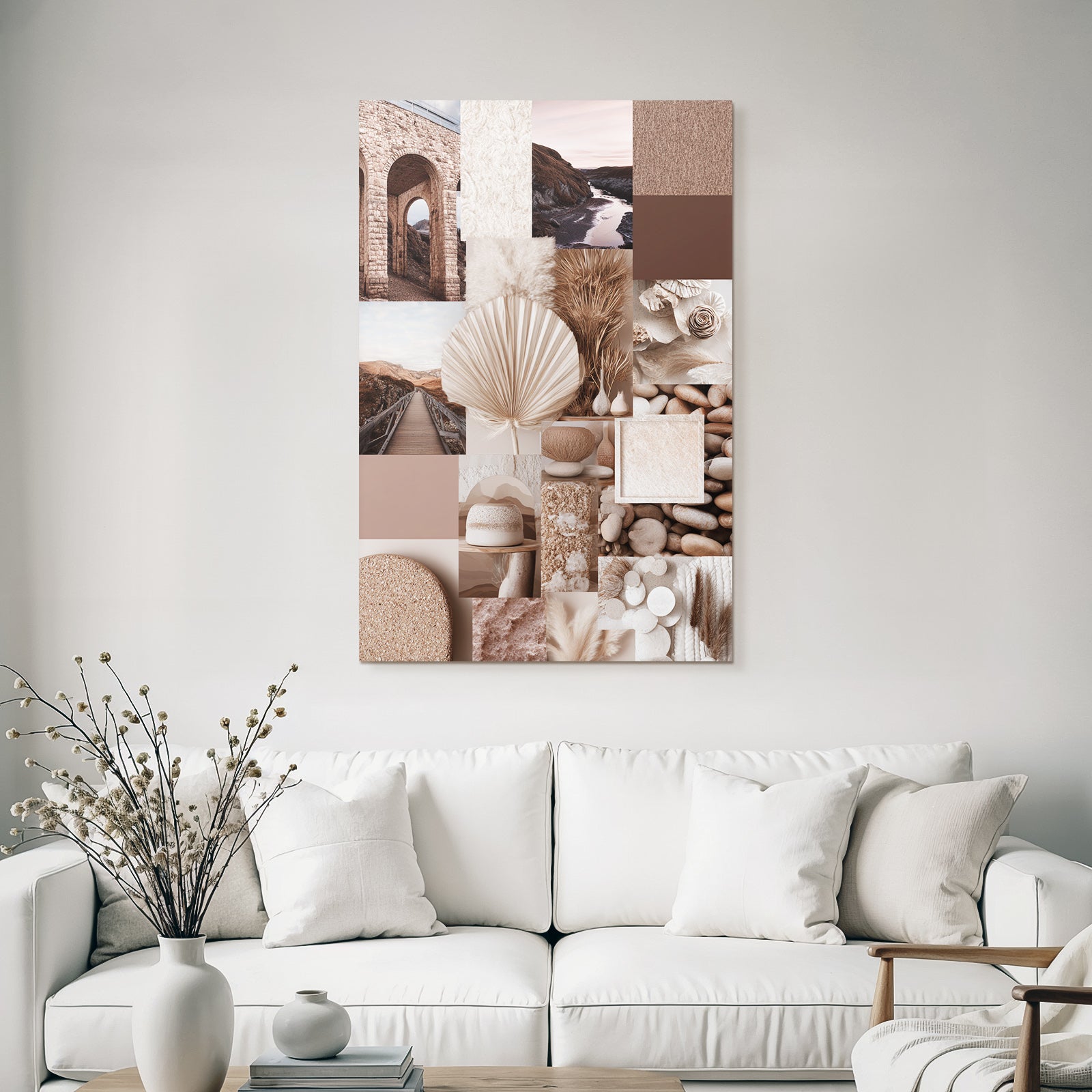 Erdige Texturen Materialien Collage Moodboard