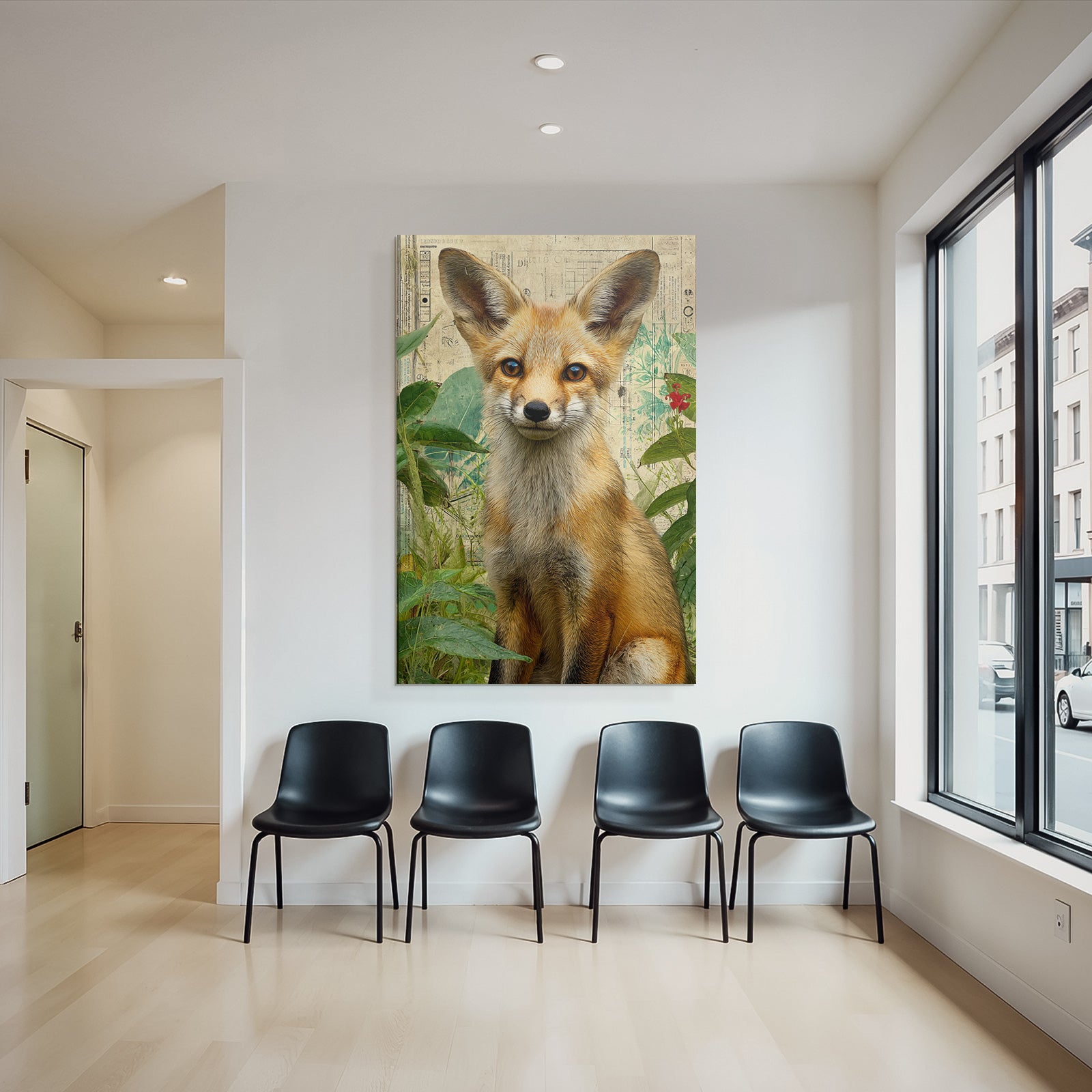 Fuechse In Gruenem Hintergrund Kuenstlerische Darstellung