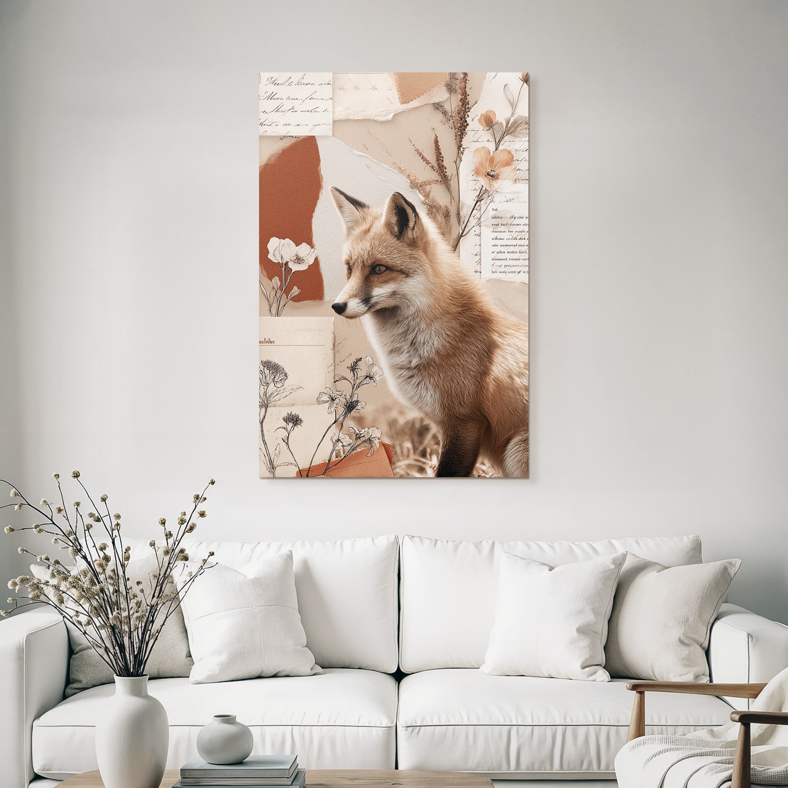 Fuechse Natur Botanische Illustrationen Texturiertes Papier