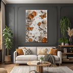 Getrocknete Blumen Butterflys Texturiertes Papier Warme Tonpalette
