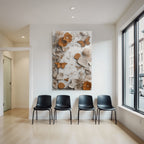 Getrocknete Blumen Butterflys Texturiertes Papier Warme Tonpalette