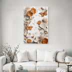 Getrocknete Blumen Butterflys Texturiertes Papier Warme Tonpalette