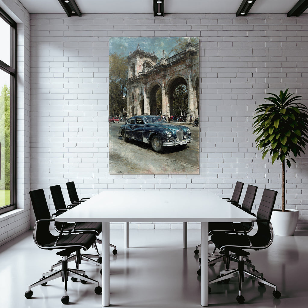 Klassisches Auto Vor Altem Architektonischen Bauwerk Mit Historischen Ruinen