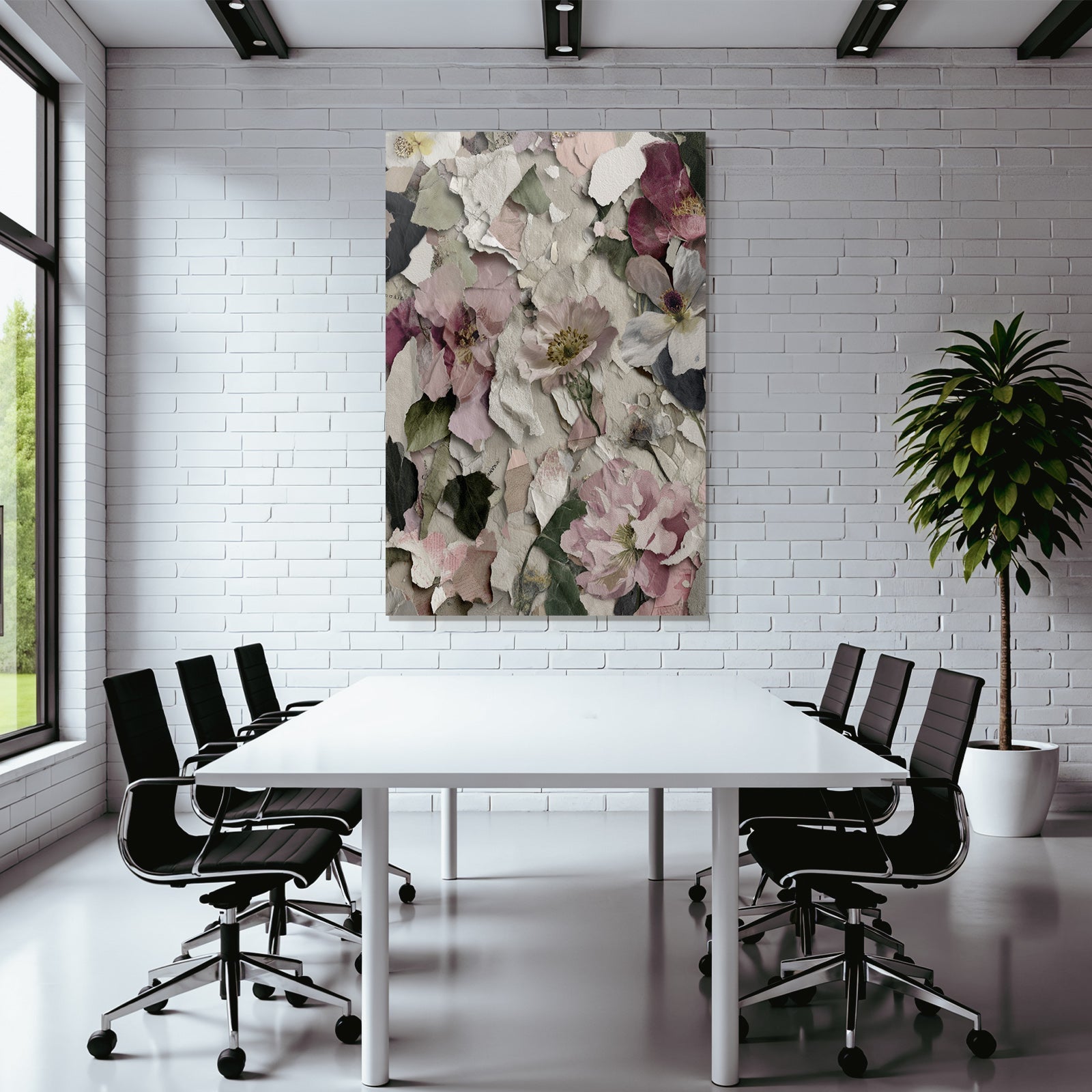 Kollage Mit Blumenmustern Und Texturiertem Papier