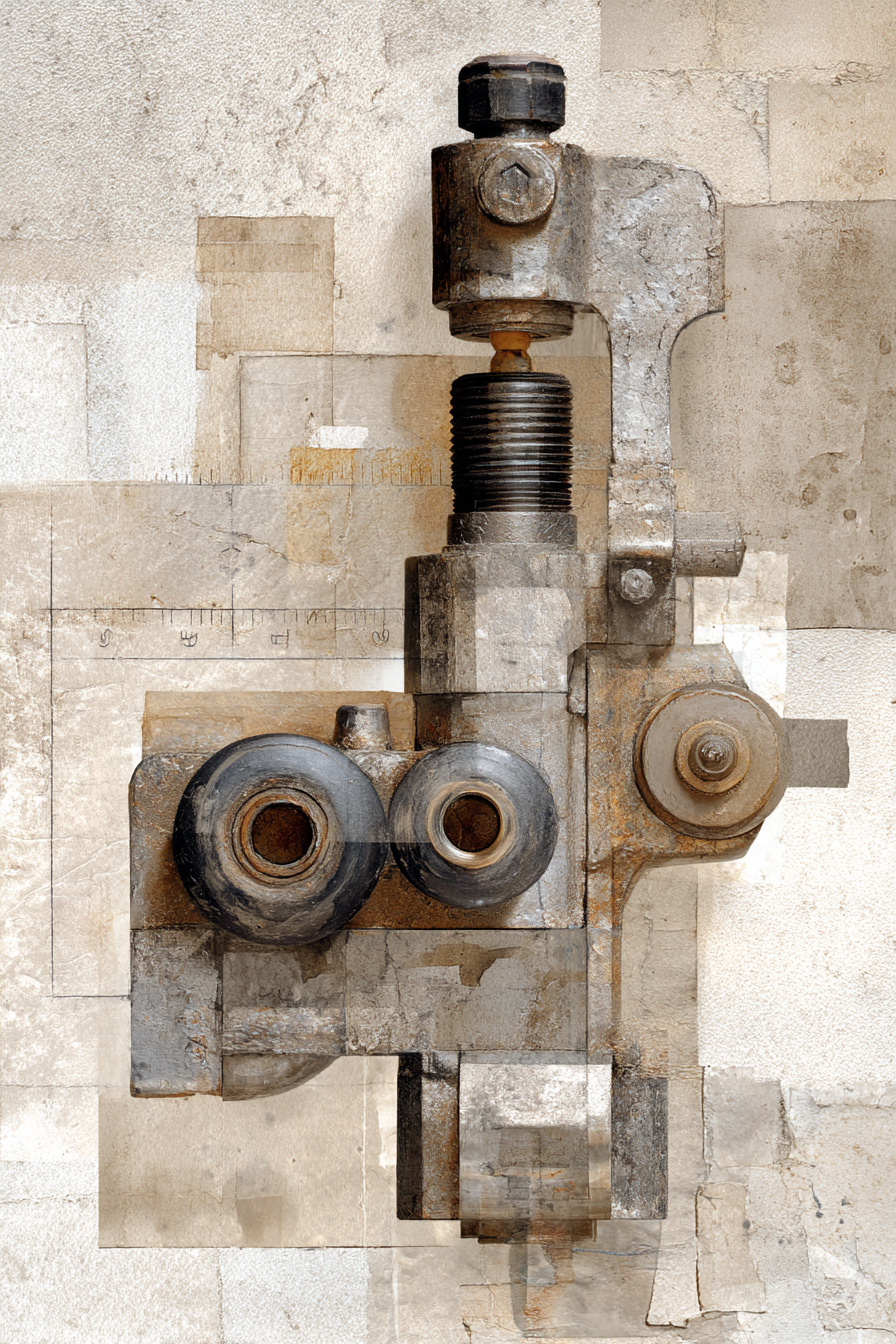 Mechanisches Industrielles Component Detailansicht | Collagen | Kunstgattungen