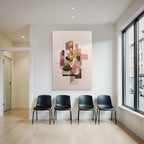 Moderne Grafikdesign Collage Magnolien Orange Geometrisch Abstract