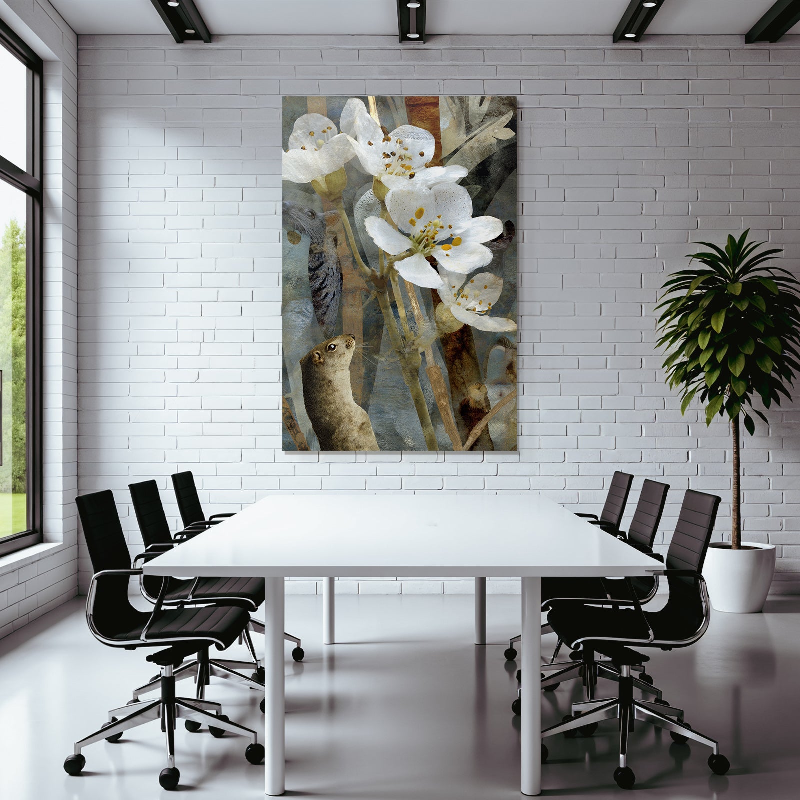 Naheaufnahme Von Weissen Blumen Und Einem Tier Mit Hintergrundtexturen