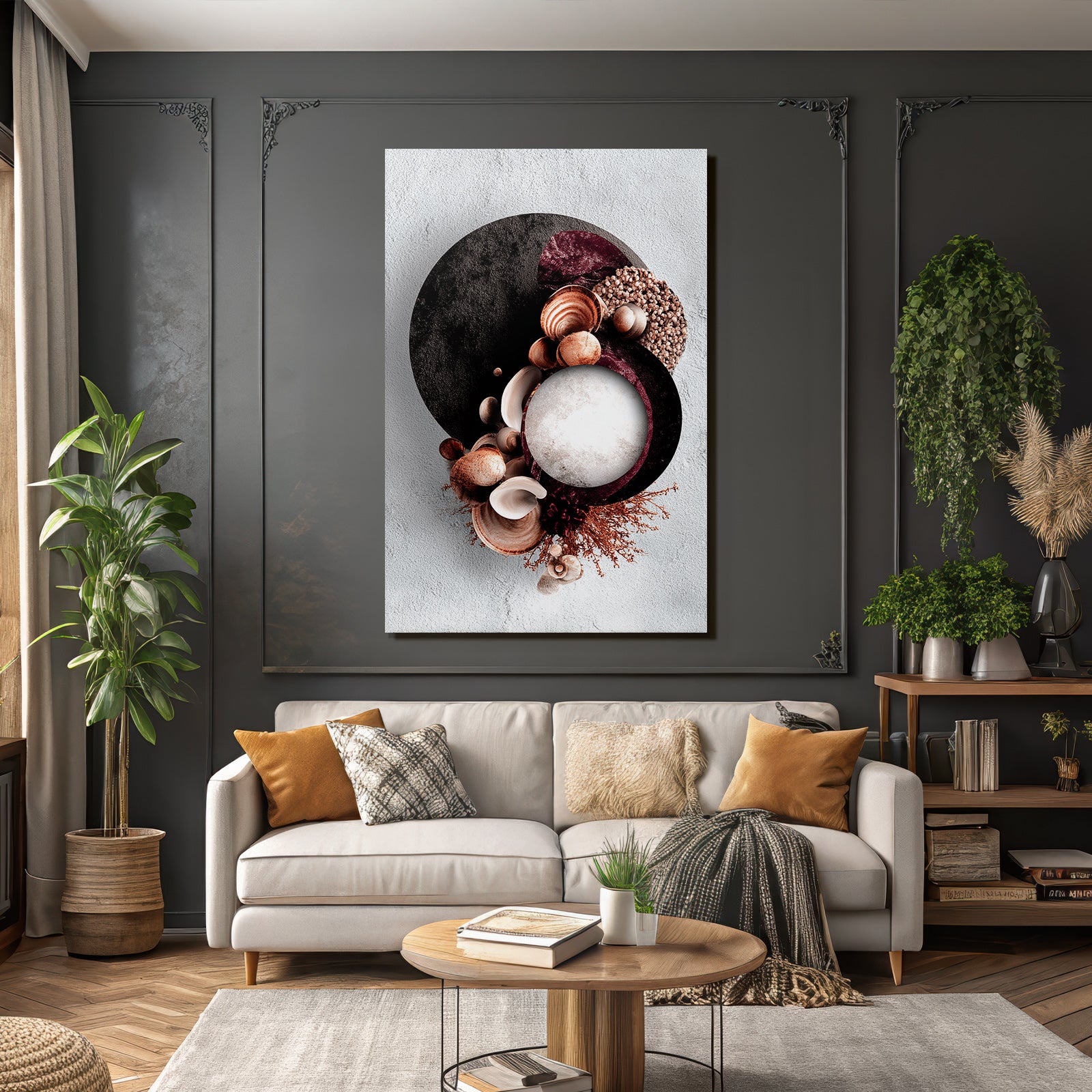 Natuerliche Elemente Kreative Anordnung Moderner Design Aesthetik