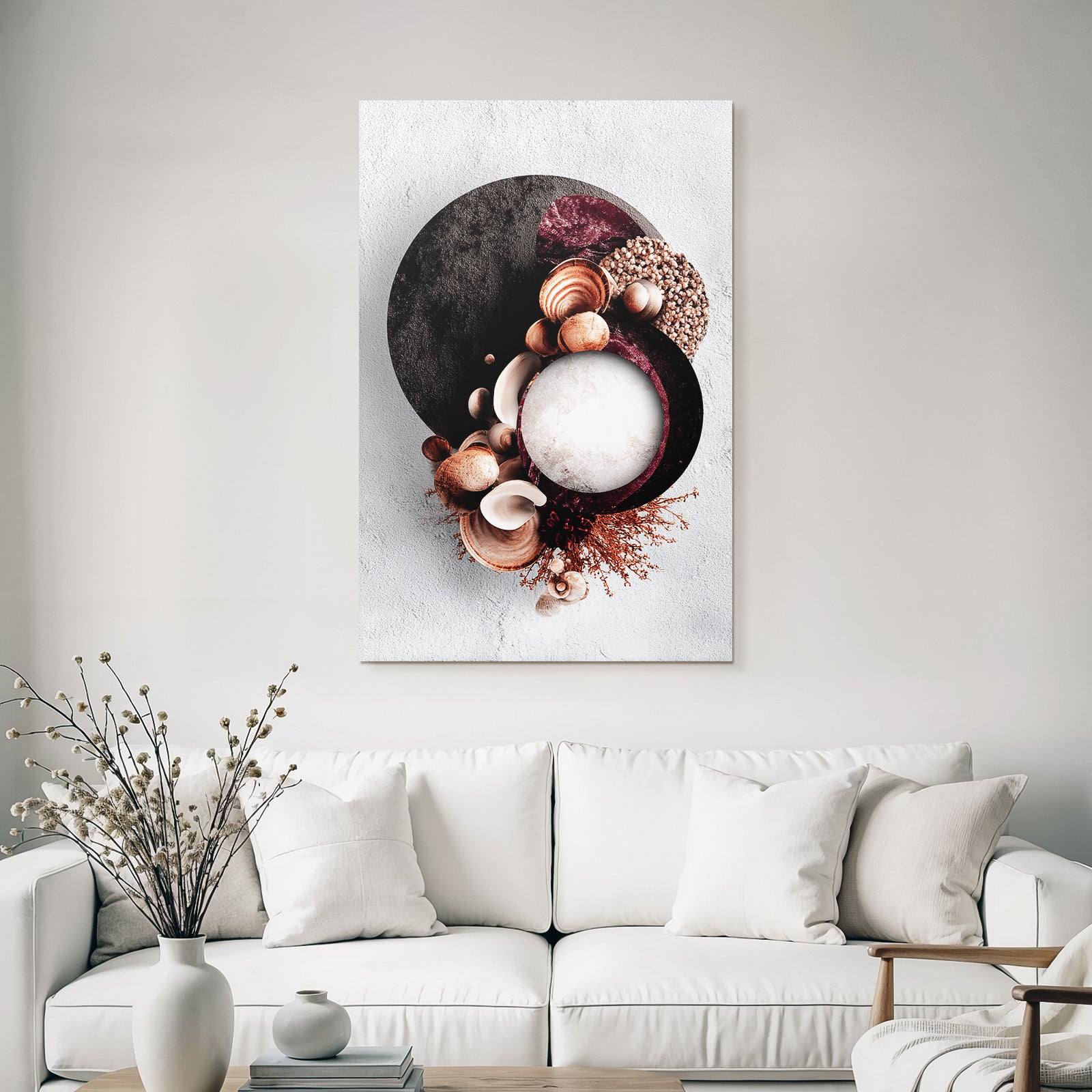 Natuerliche Elemente Kreative Anordnung Moderner Design Aesthetik