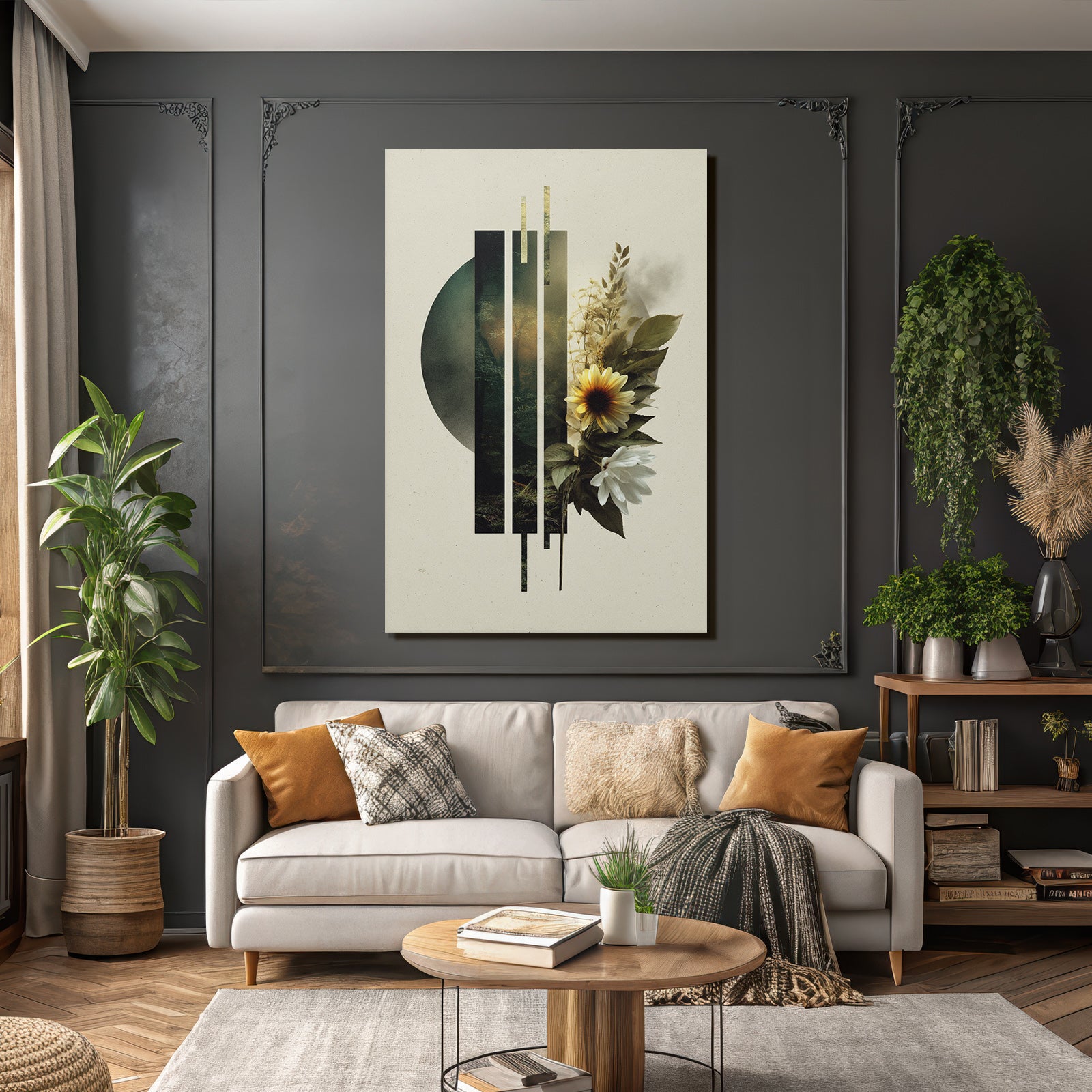 Nature Geometric Harmony Muted Tones Blossoms Foliage