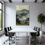 Naturlandschaft Collage Mit Figuren Und Nebel