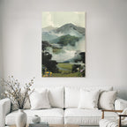 Naturlandschaft Collage Mit Figuren Und Nebel