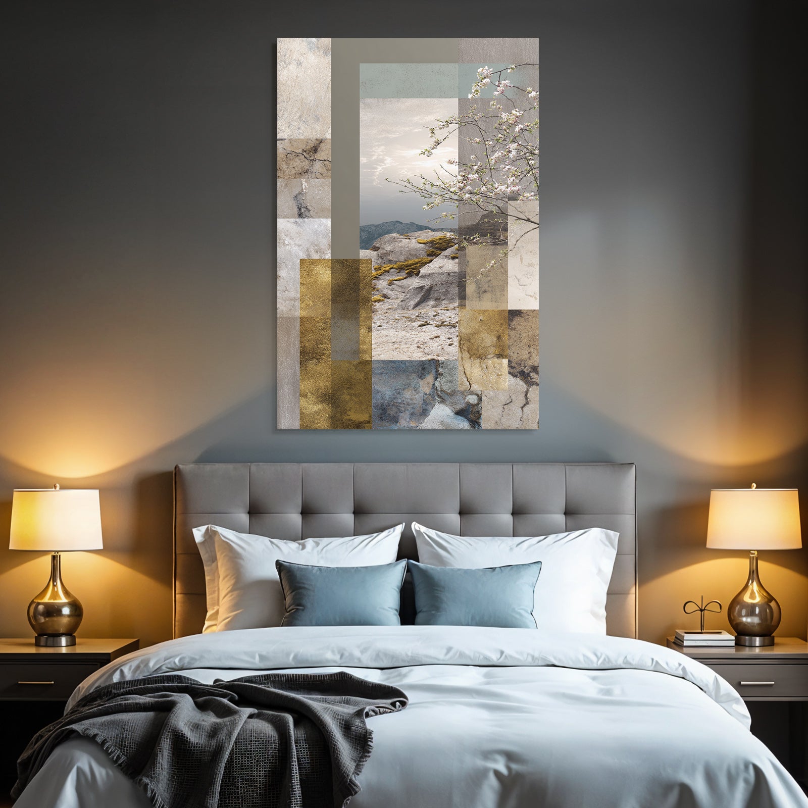 Naturlandschaft Muster Texturegeometrisch Erdtoene Metallisch