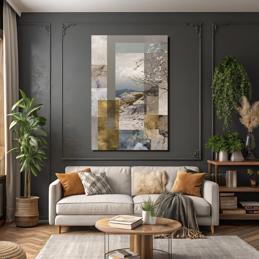 Naturlandschaft Muster Texturegeometrisch Erdtoene Metallisch