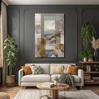 Naturlandschaft Muster Texturegeometrisch Erdtoene Metallisch