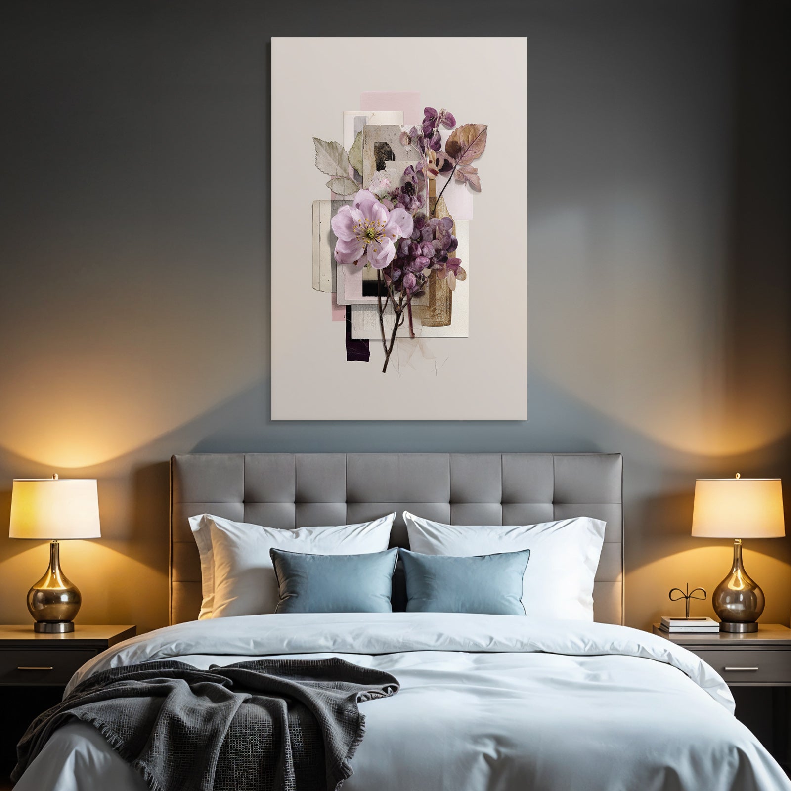 Pressed Blumen Blatt Collage Digitale Texturen