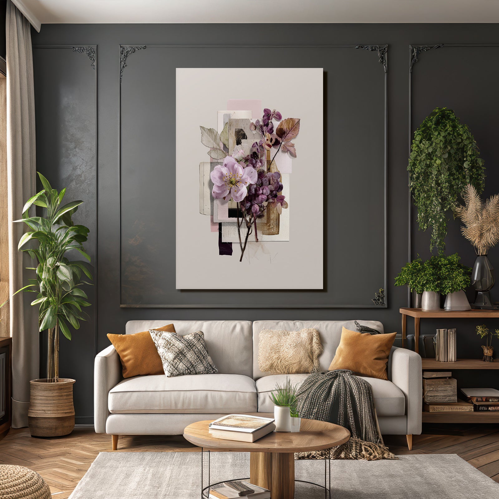 Pressed Blumen Blatt Collage Digitale Texturen