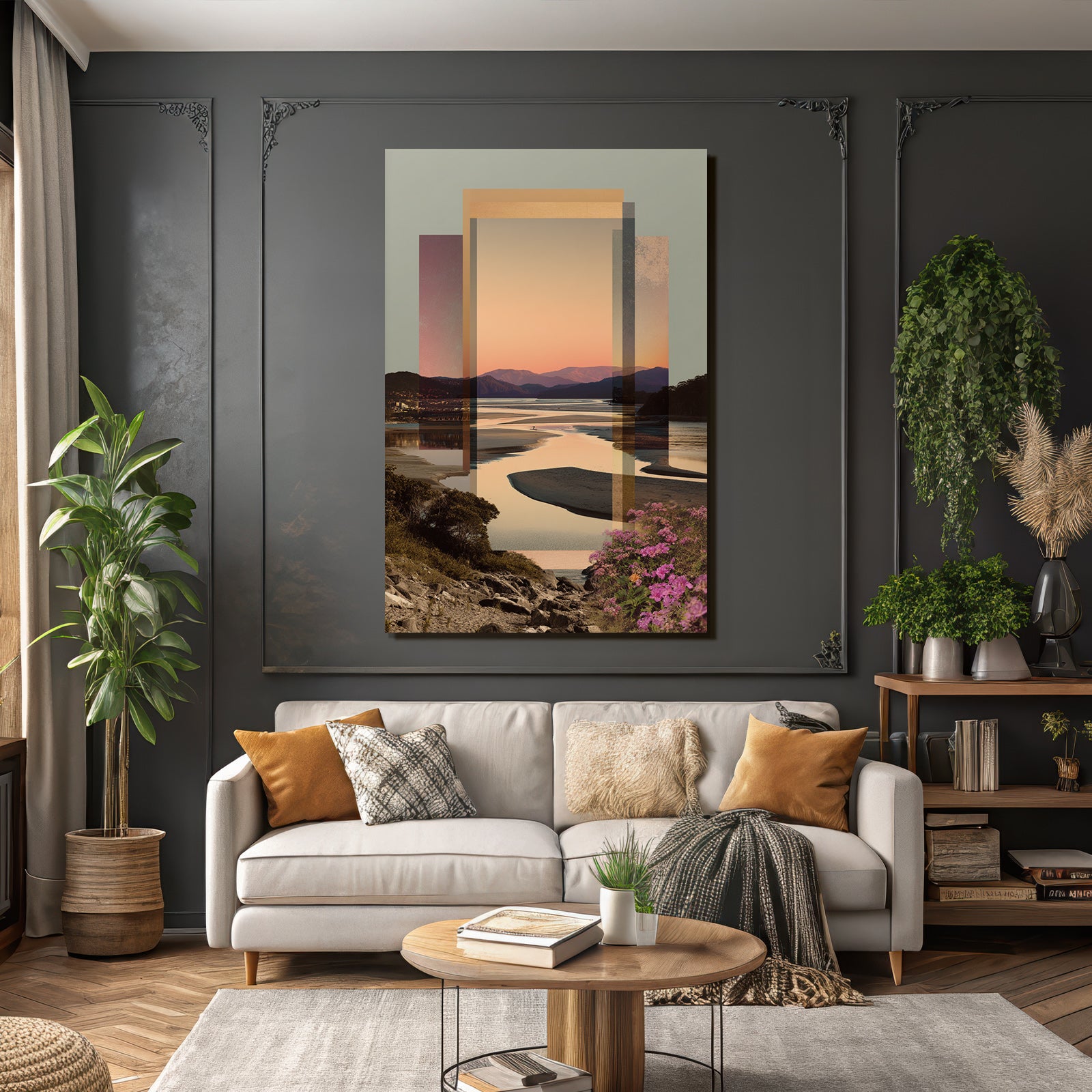 Ruhige Landschaft Modern Mit Geometrischen Formen