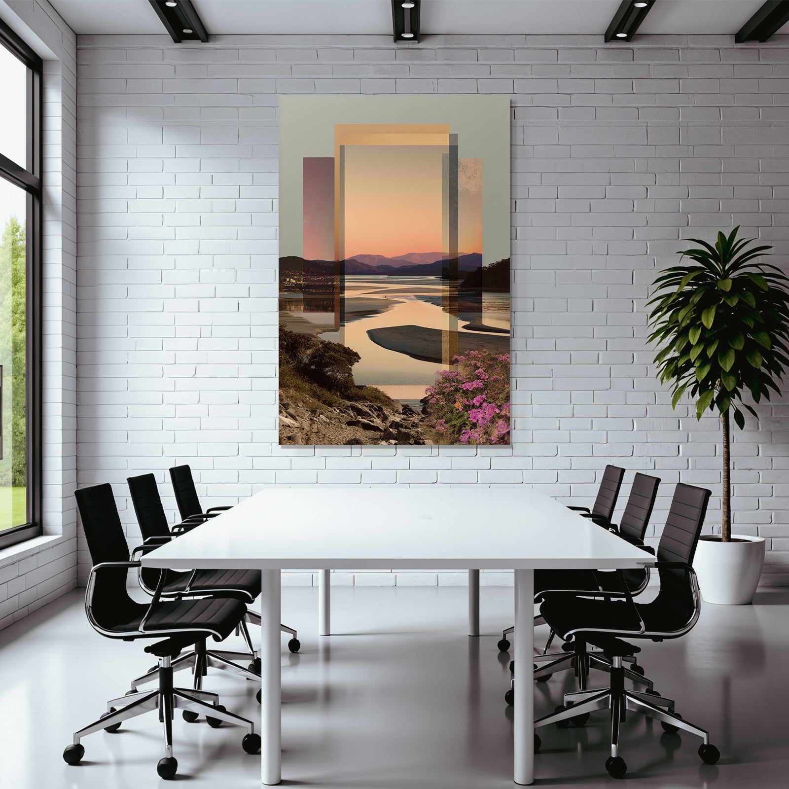 Ruhige Landschaft Modern Mit Geometrischen Formen