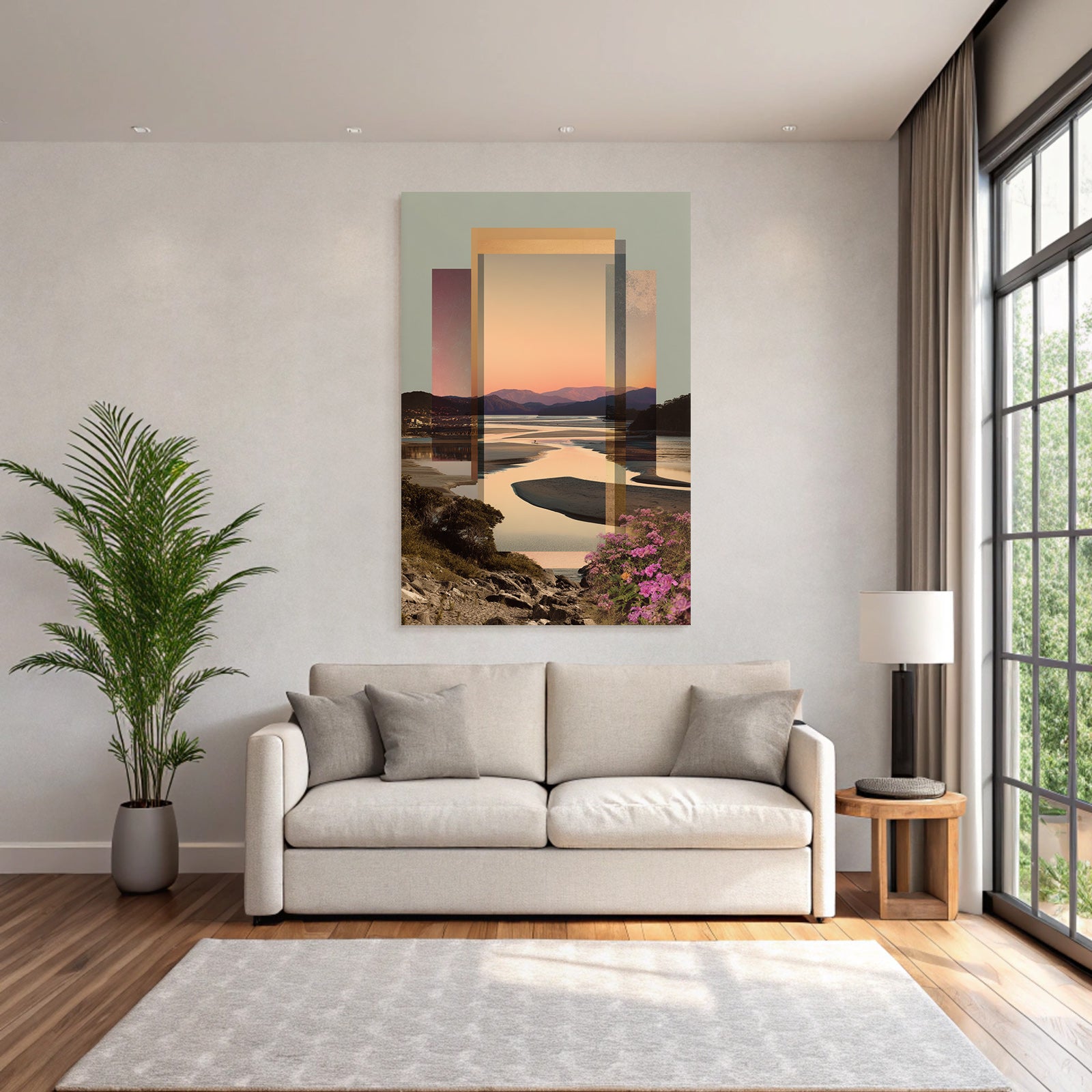 Ruhige Landschaft Modern Mit Geometrischen Formen