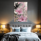 Tropische Blumen Hibiskus Design Mit Gold Schwarz Und Gruen