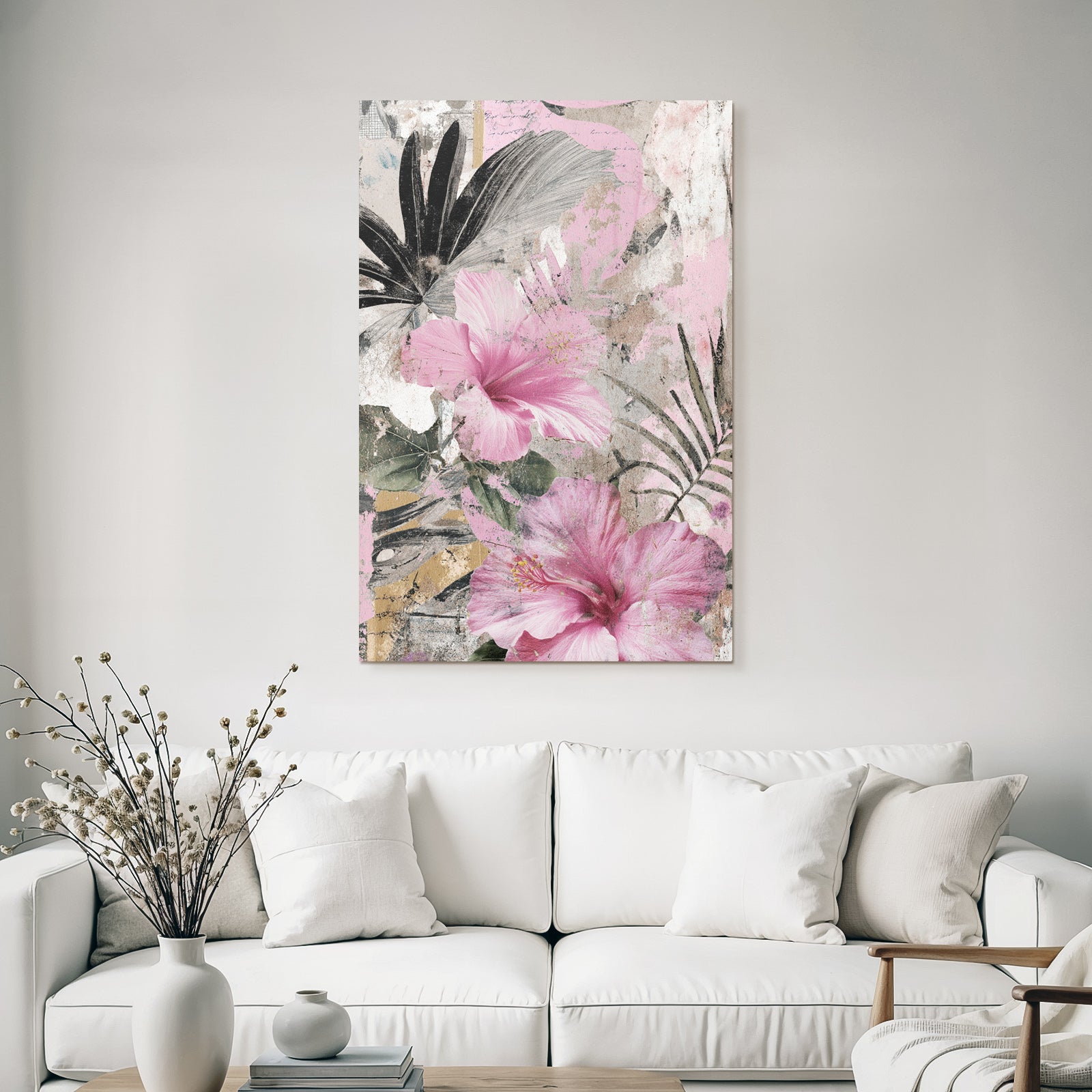 Tropische Blumen Hibiskus Design Mit Gold Schwarz Und Gruen