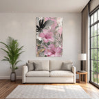 Tropische Blumen Hibiskus Design Mit Gold Schwarz Und Gruen