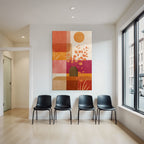 Vase Mit Dekorativen Pflanzenzweigen Abstracte Formen Rot Orange Pink