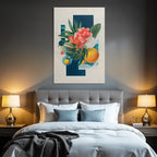 Vibrante Blumen Geometrische Formen Abstrakte Kunst