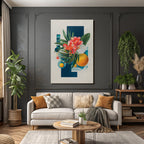 Vibrante Blumen Geometrische Formen Abstrakte Kunst