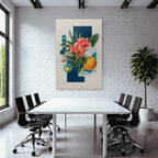 Vibrante Blumen Geometrische Formen Abstrakte Kunst