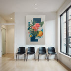 Vibrante Blumen Geometrische Formen Abstrakte Kunst