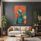 Vintage Frau Mit Blumen Graphische Kunst Illustration