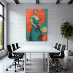 Vintage Frau Mit Blumen Graphische Kunst Illustration