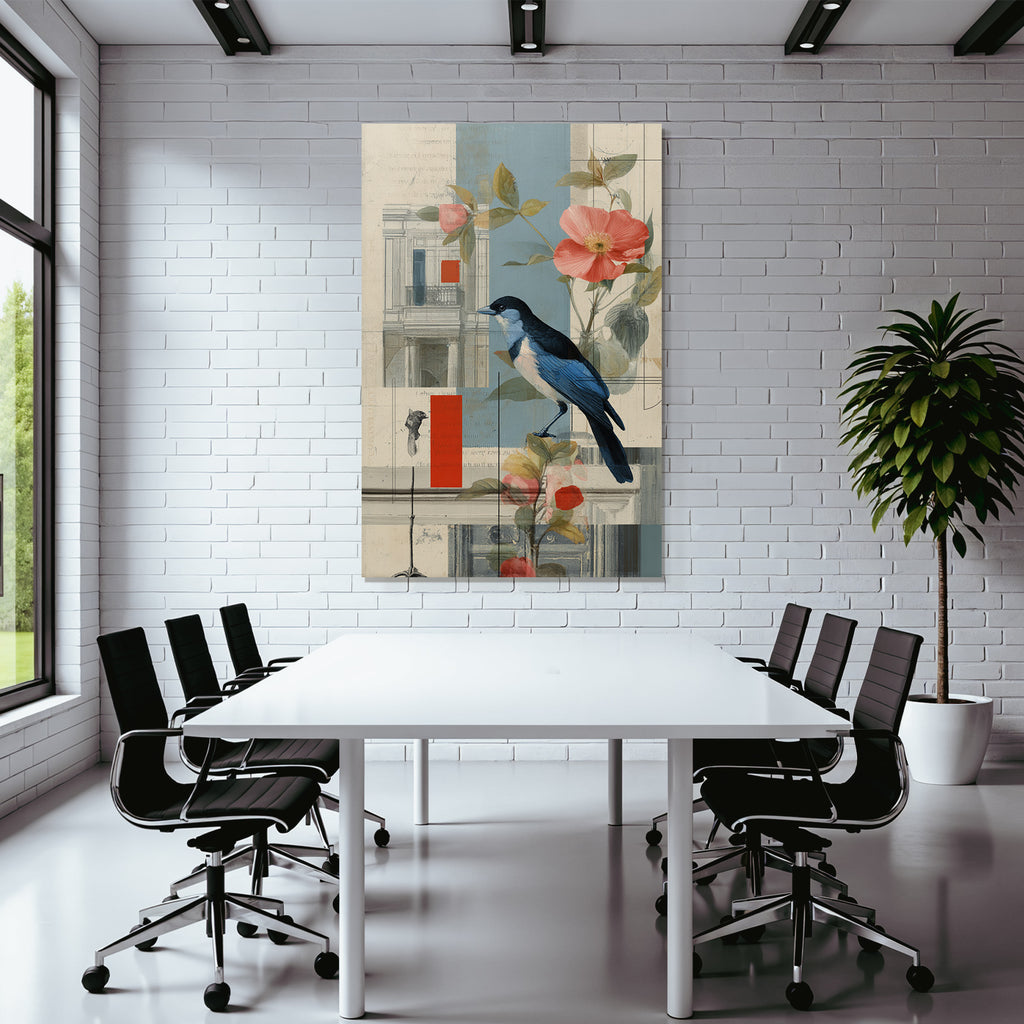 Vogel Blume Architektur Abstrakte Komposition