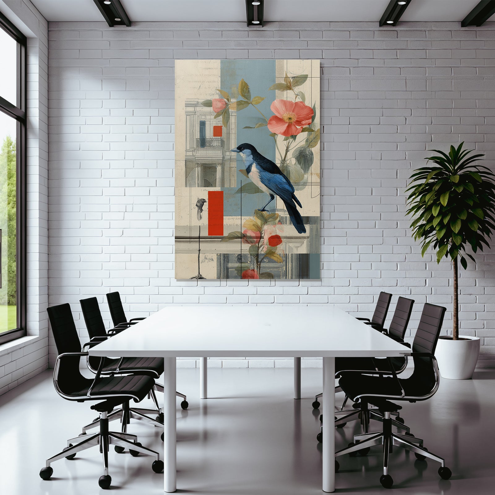 Vogel Blume Architektur Abstrakte Komposition