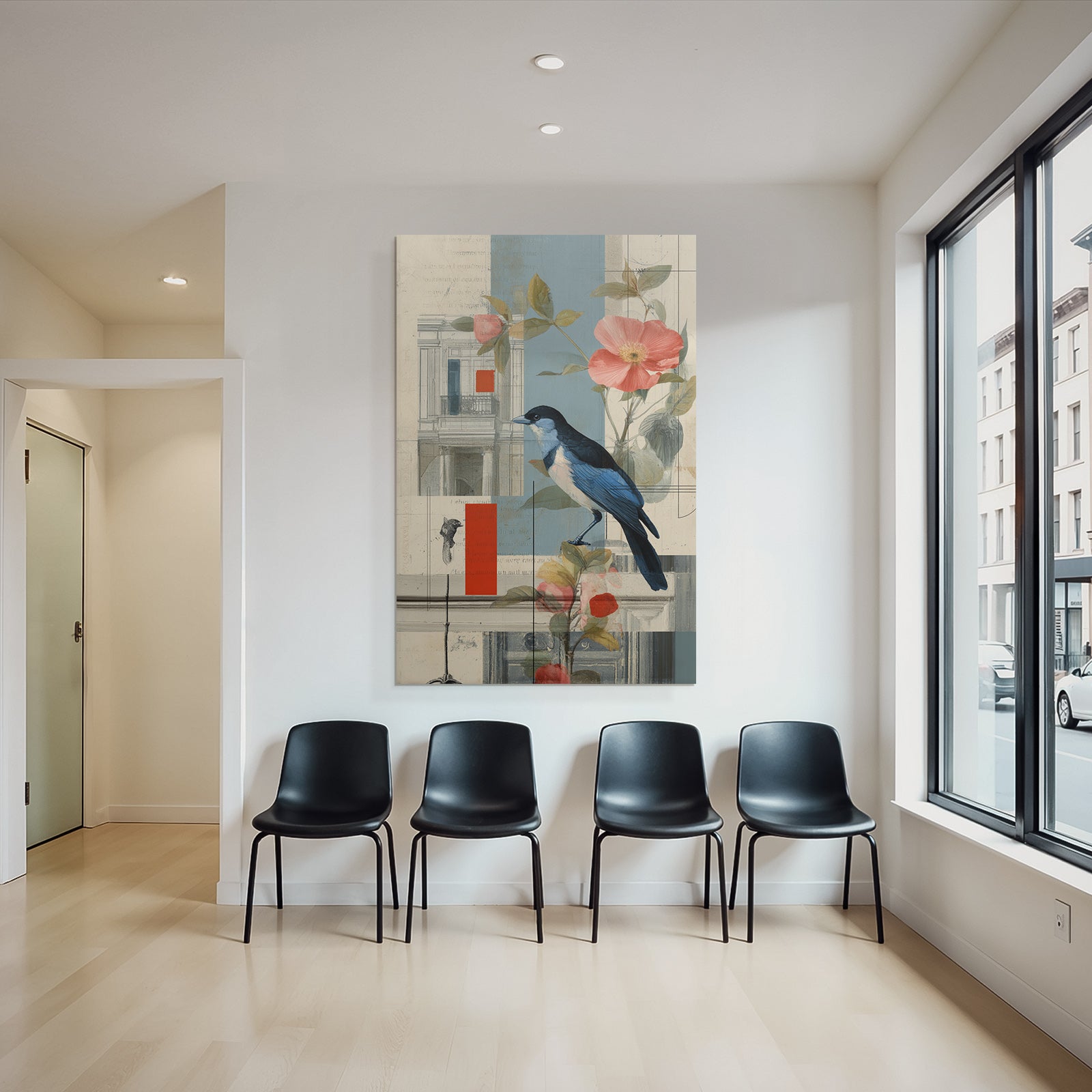 Vogel Blume Architektur Abstrakte Komposition